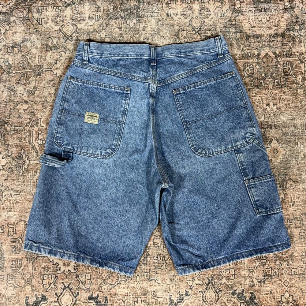 Vintage 2000s Wrangler Baggy Carpenter Jorts Blue Size 32 Faded